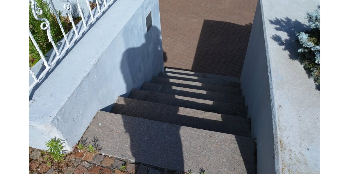 Treppe zum Haus und Vorgarten 